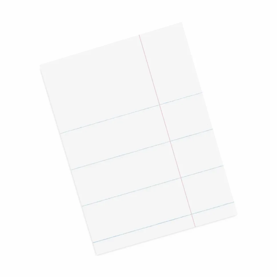 Pacon Composition Paper, Unpunched, 3/8" Rule, 8 1/2" x 11", White, Pack Of 500 Sheets