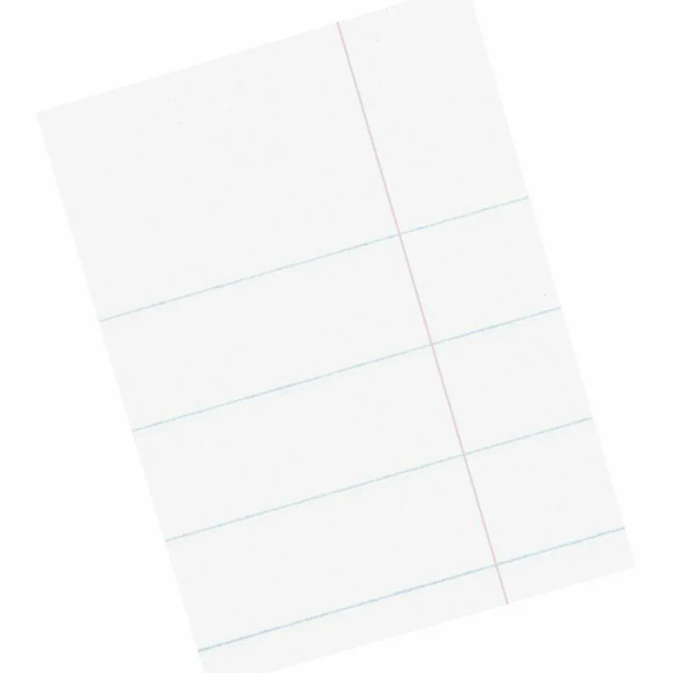 Pacon Composition Paper, Unpunched, 3/8" Rule, 8 1/2" x 11", White, Pack Of 500 Sheets