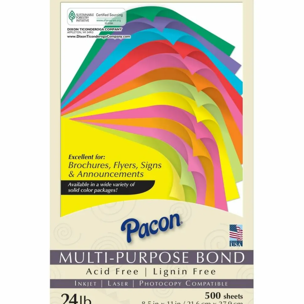Pacon Kaleidoscope Color Multi-Use Printer & Copy Paper, Pumpkin Orange, Letter (8.5" x 11"), 500 Sheets Per Ream, 24 Lb, 95 Brightness