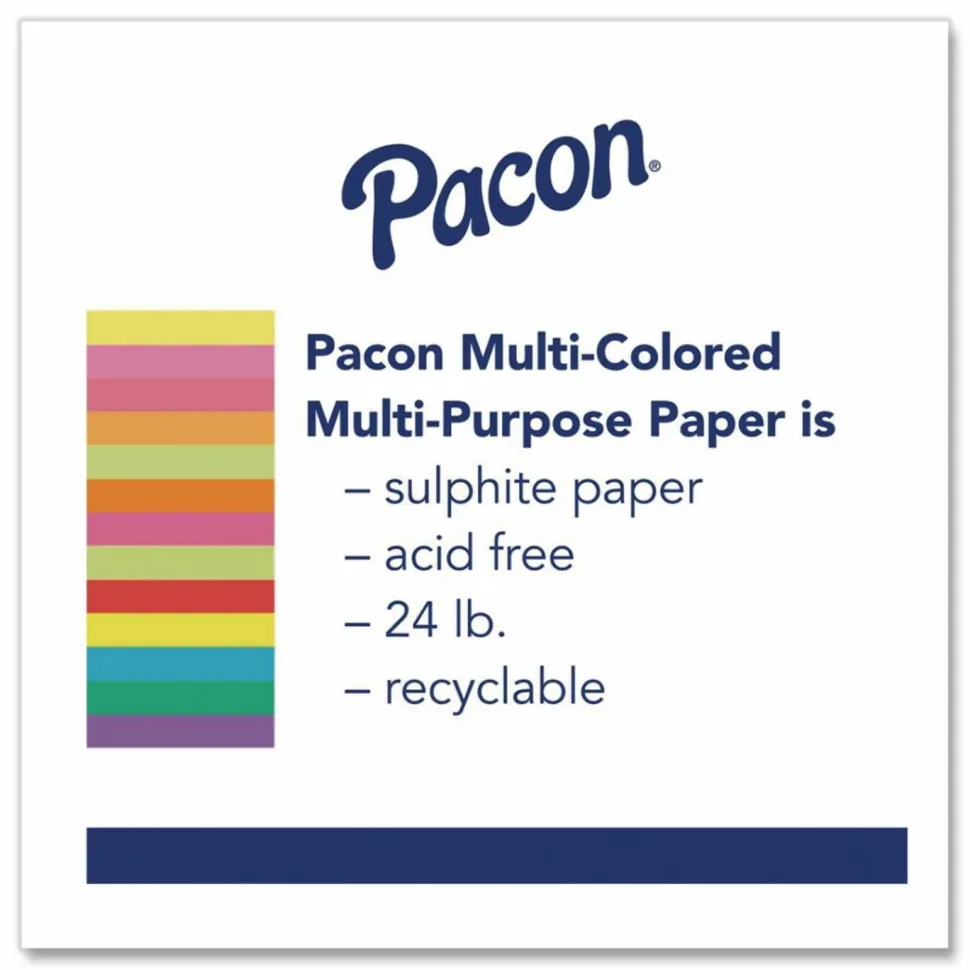 Pacon Kaleidoscope Multipurpose Colored Paper, 24 lb Bond Weight, 8.5 x 11, Hyper Orange, 500/Ream