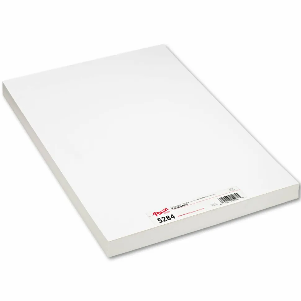 Pacon Medium Weight Tagboard, 12 x 18, White, 100/Pack