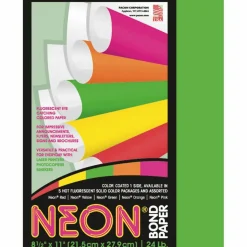 Pacon Neon Multi-Purpose Paper, 24 lb Bond Weight, 8.5 x 11, Green, 100/Pack