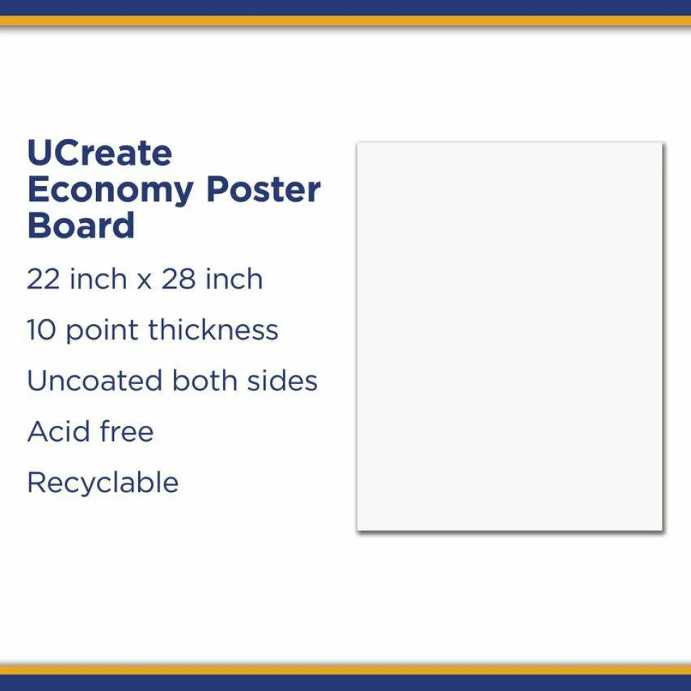 Pacon Peacock Railroad Board, 22" x 28", 4-Ply, White, Carton Of 100 Sheets, PAC104225