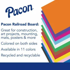 Pacon Peacock 100% Recycled Railroad Board, 22