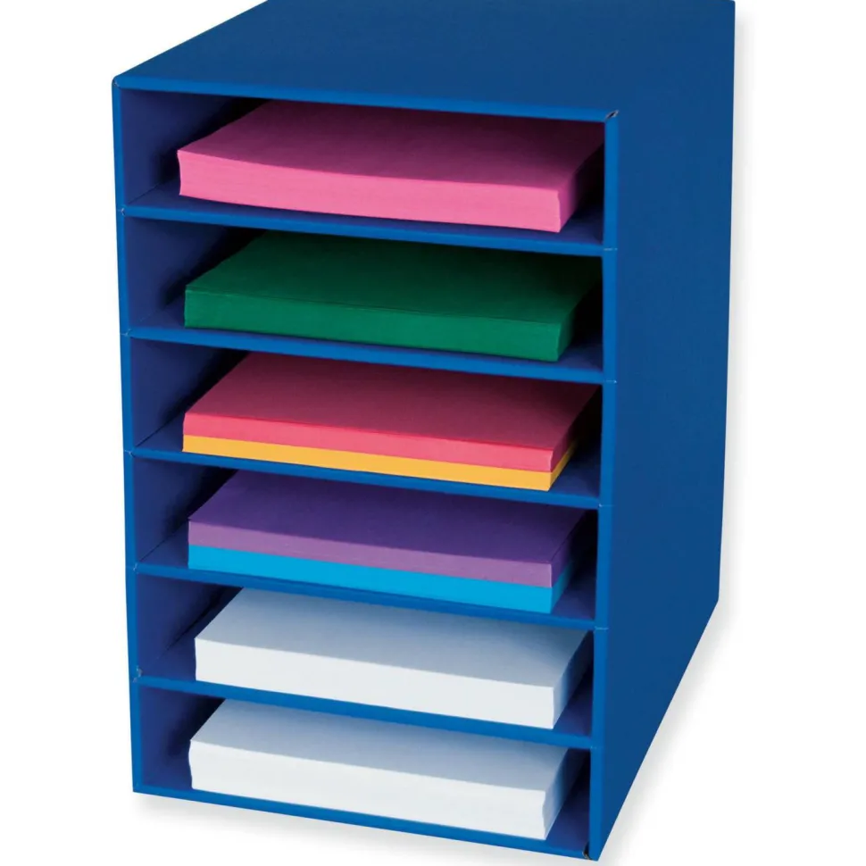 Pacon Six Shelf Organizer - 17.8" x 13.5" x 12.0" - Blue