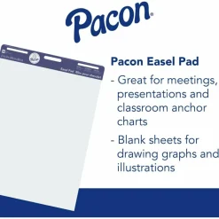 Pacon Unruled Easel Pads - 50 Sheets - Plain - Stapled/Glued - Unruled Front Ruling - 27"x34" Sheet Size - 3385