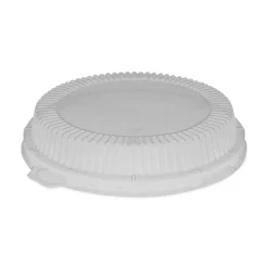 Pactiv Evergreen ClearView Dome-Style Lids with Tabs, Fluted, 3/4”H x 8-15/16”W x 8-15/16”D, Clear, Plastic, Carton Of 504 Lids