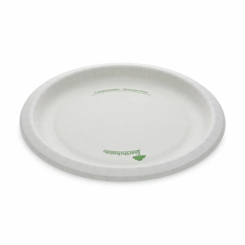 Pactiv Evergreen EarthChoice Pressware Dinnerware, Plates, 10”, White, Carton Of 300 Plates