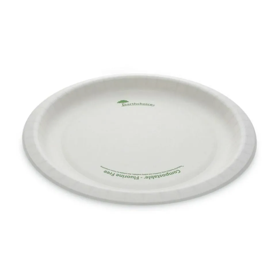 Pactiv Evergreen EarthChoice Pressware Dinnerware, Plates, 10”, White, Carton Of 300 Plates