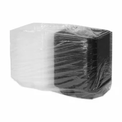 Pactiv Evergreen EarthChoice Vented Dual-Color Microwavable Hinged-Lid Containers, 3-Compartment, 33 Oz,Black/Clear, Pack Of 150 - DC858330B000