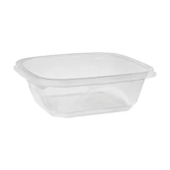 Pactiv Evergreen EarthChoice Square Bowls, 32 Oz, Clear, Plastic, Carton Of 300 Bowls