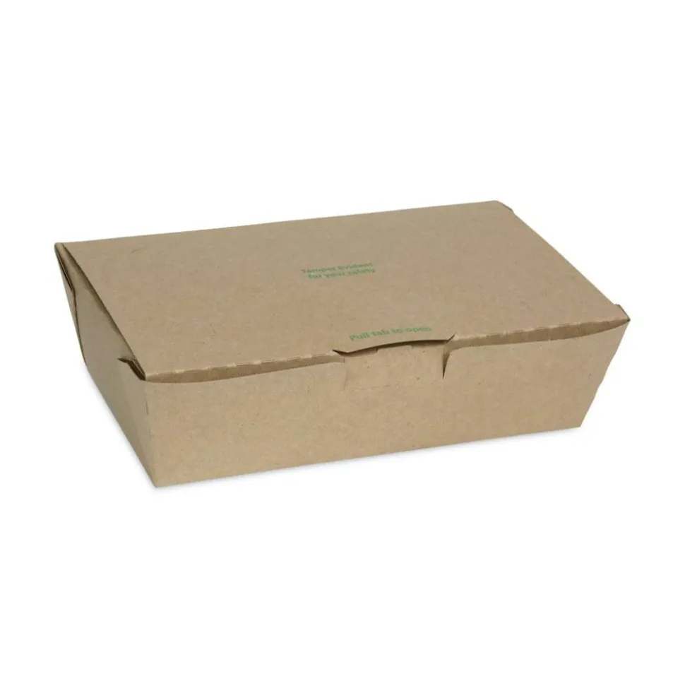 Pactiv Evergreen EarthChoice Tamper Evident OneBox Paper Boxes, 2-3/4”H x 9-1/16”W x 4-7/8”D, Case Of 162 Boxes