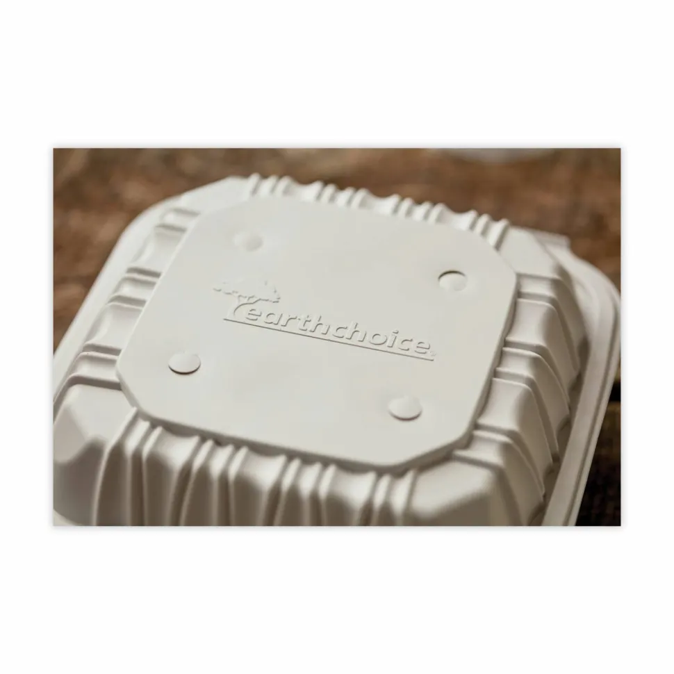 Pactiv Evergreen EarthChoice Vented Microwavable MFPP Hinged Lid Containers, 3-Compartment, White, Carton Of 146 - YCNW0853