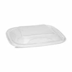 Pactiv Evergreen EarthChoice Recycled PET Container Lid, For 24 to 32 oz Container Bases, 7.37 x 7.37 x 0.83, Clear, Plastic, 300/Carton