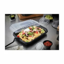 Pactiv Evergreen EarthChoice Entrée2Go Takeout Containers, 48 Oz, Black, Carton Of 200 Containers