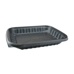 Pactiv Evergreen EarthChoice Entrée2Go Takeout Containers, 48 Oz, Black, Carton Of 200 Containers