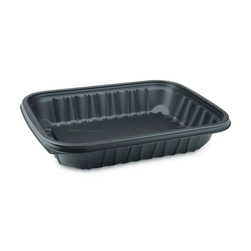 Pactiv Evergreen EarthChoice Entrée2Go Takeout Containers, 64 Oz, Black, Carton Of 200 Containers
