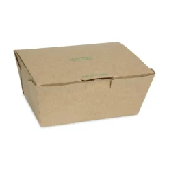 Pactiv Evergreen EarthChoice Tamper Evident OneBox Paper Boxes, 3-1/4”H x 6-9/16”W x 4-1/2”D, Case Of 160 Boxes