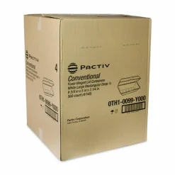 Pactiv Evergreen Foam Hinged Lid Containers, Single Tab Lock Hoagie, 9.8 x 5 x 3.3, White, 560/Carton