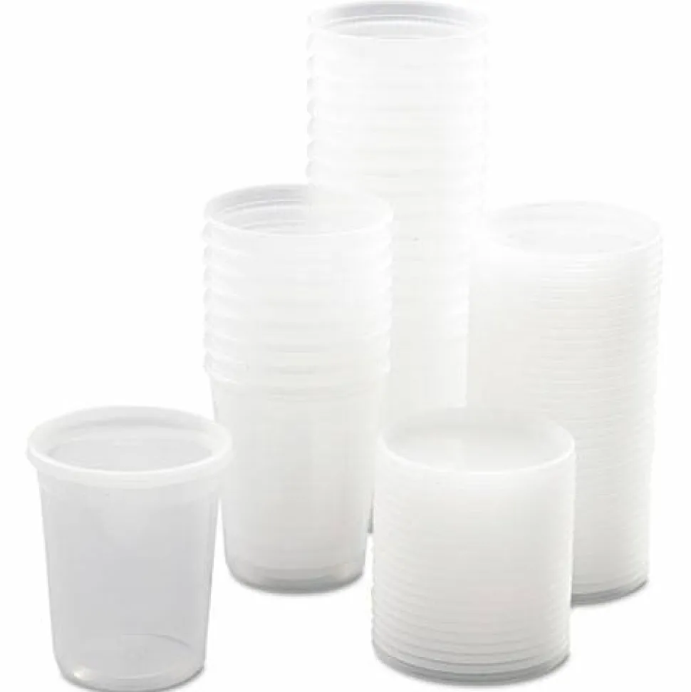 Pactiv Evergreen Newspring DELItainer Microwavable Container, 32 oz, 4.7" Diameter x 5.6" h, Clear, Plastic, 240/Carton