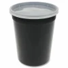 Pactiv Evergreen Newspring DELItainer Microwavable Container, 32 oz, 4.55 x 4.55 x 5.55, Black/Clear, Plastic, 240/Carton