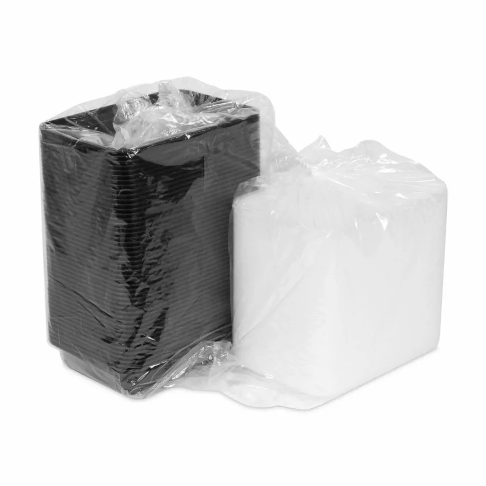 Pactiv Evergreen Newspring VERSAtainer Microwavable Containers, 16 oz, 7.4 x 5 x 2.2, Black/Clear, Plastic, 150/Carton