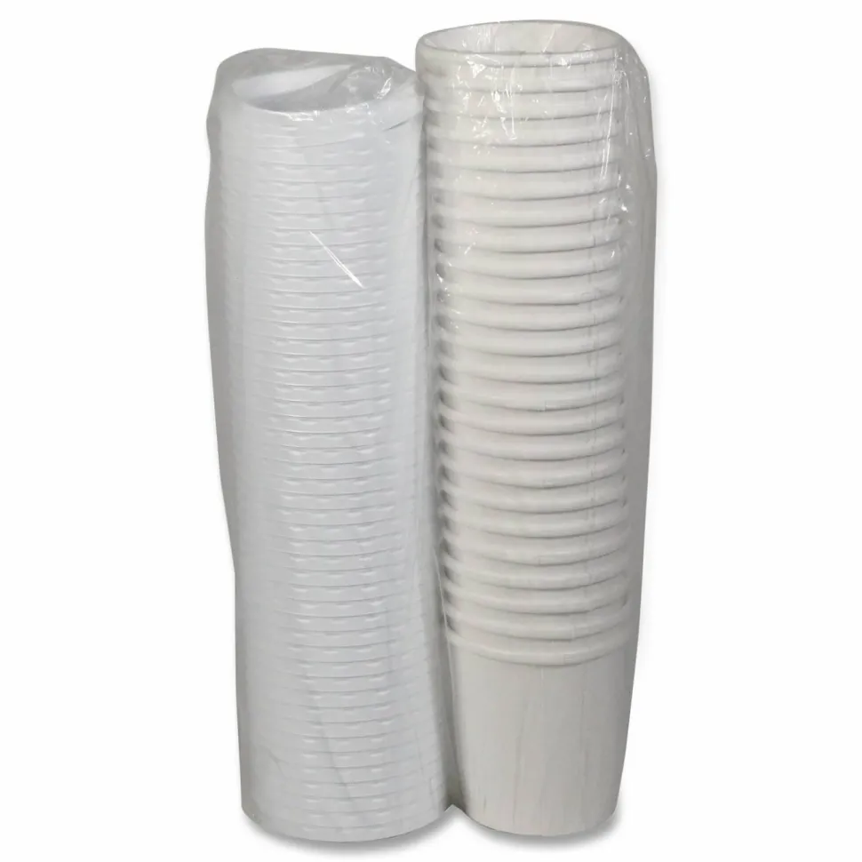 Pactiv Evergreen Paper Round Food Containers With Lids, 16 Oz, White, Carton Of 250 Containers