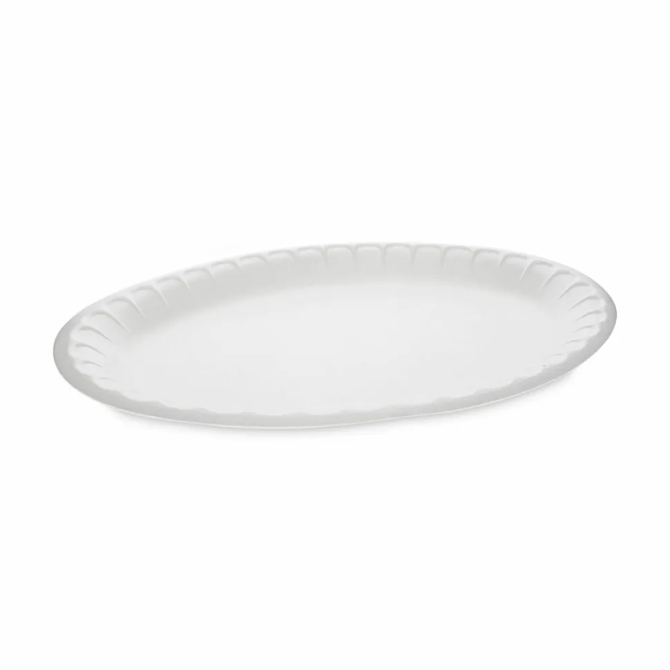 Pactiv Evergreen Placesetter Satin Non-Laminated Foam Dinnerware, Platter, 8.5 x 11.5, White, 500/Carton