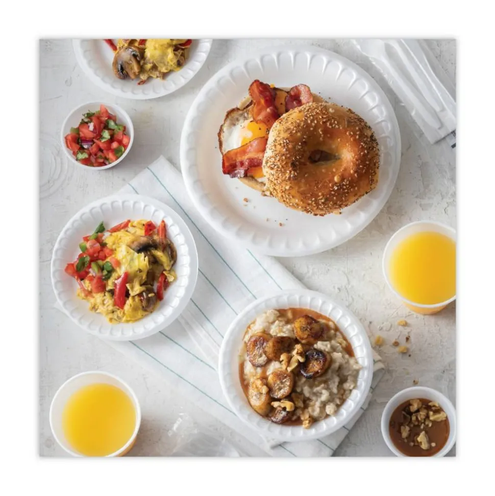 Pactiv Evergreen Placesetter Satin Non-Laminated Foam Dinnerware, Platter, 8.5 x 11.5, White, 500/Carton