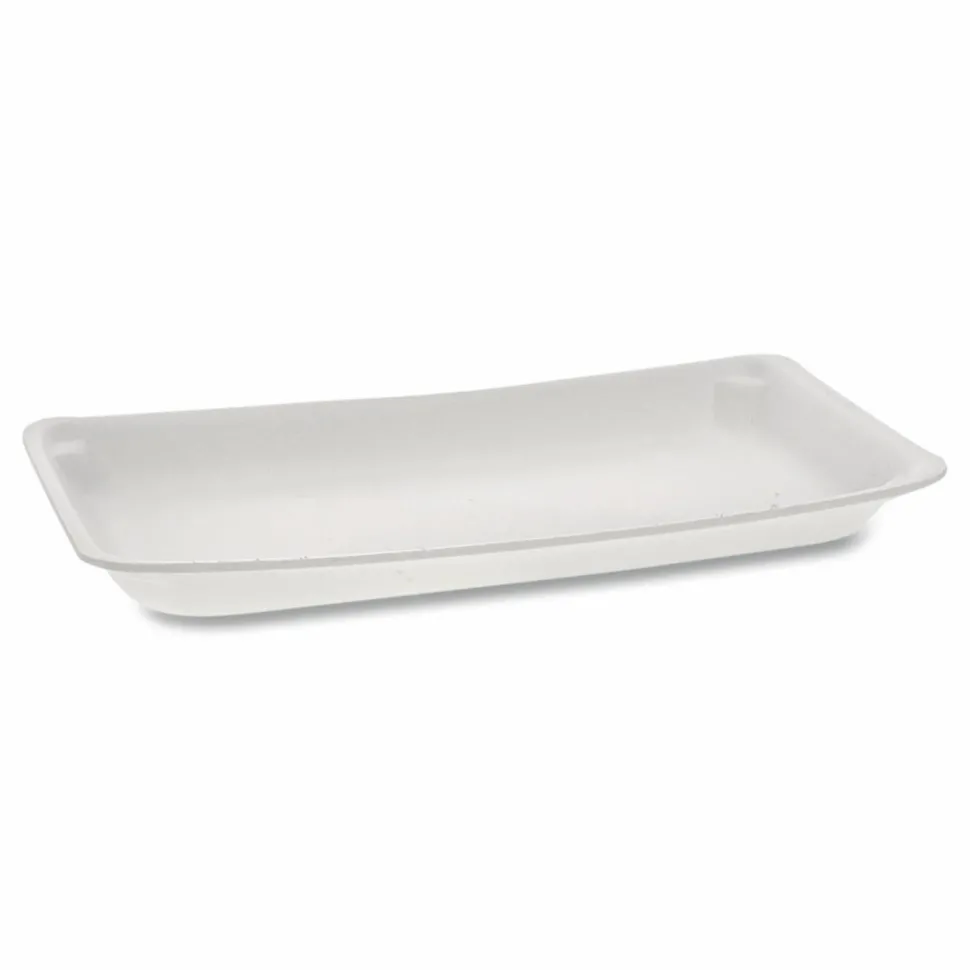 Pactiv Evergreen Supermarket Tray, #10P, 10.75 x 5.5 x 1.2, White, Foam, 400/Carton