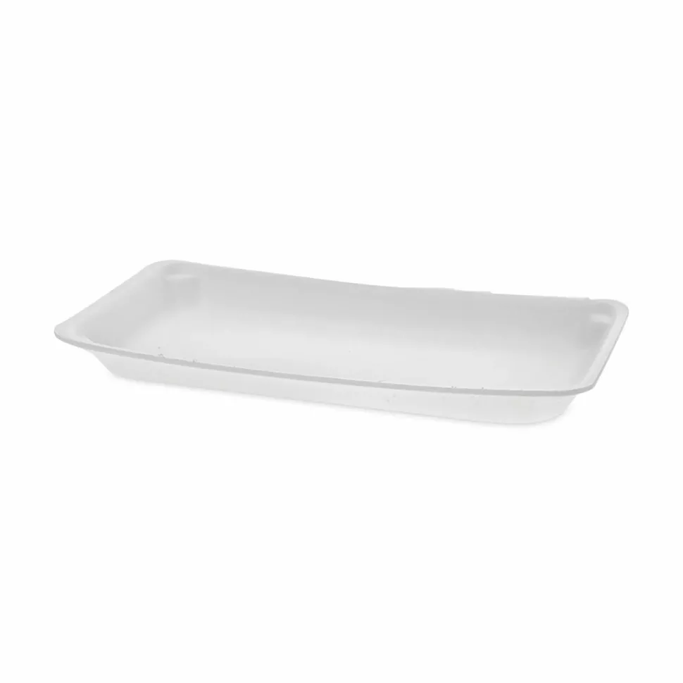Pactiv Evergreen Supermarket Tray, #10P, 10.75 x 5.5 x 1.2, White, Foam, 400/Carton