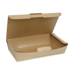 Pactiv Evergreen EarthChoice Tamper Evident OneBox Paper Boxes, 2”H x 9”W x 4-7/8”D, Kraft, Carton Of 100 Boxes