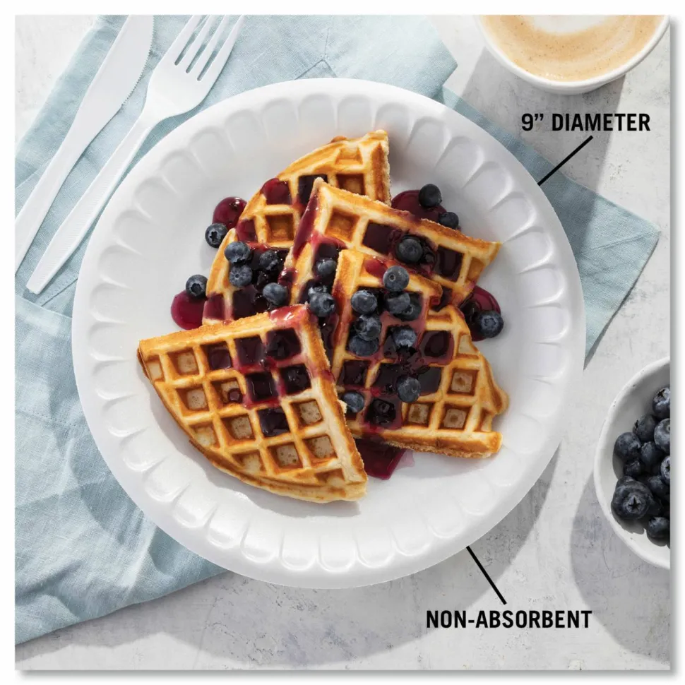 Pactiv Evergreen Placesetter Deluxe Laminated Foam Dinnerware, Plate, 10.25" dia, Black, 540/Carton