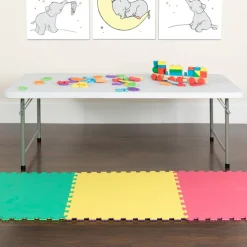 Paige 4.93-Foot Kid's Granite White Plastic Folding Table