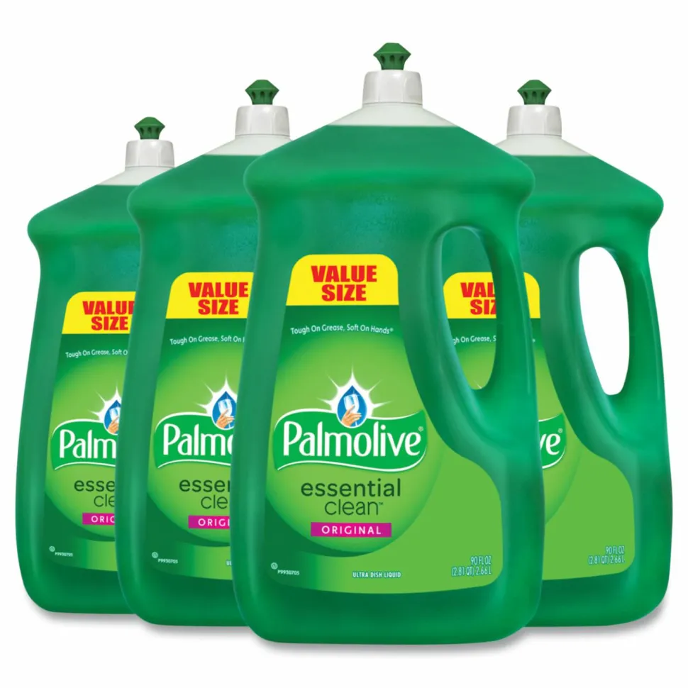 Palmolive Dish Soap Liquid, Original Scent, Green, 90 oz Bottle, 4/Carton