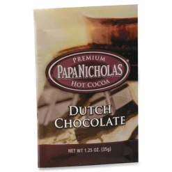PapaNicholas Coffee Premium Dutch Chocolate Hot Cocoa, 1.25 Oz, Pack Of 24