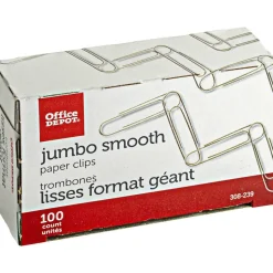 Paper Clips, Jumbo, Silver, Pack Of 10 Boxes, 100 Clips Per Box, 1,000 Total