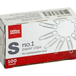 Paper Clips, No. 1, Small, Silver, Pack Of 10 Boxes, 100 Per Box, 1,000 Total