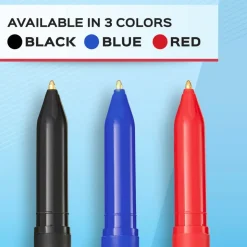 Paper Mate Ballpoint Stick Pens, Medium Point, 1.0 mm, Red Barrel, Red Ink, Pack Of 12
