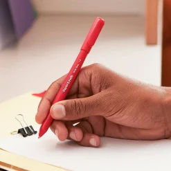 Paper Mate Ballpoint Stick Pens, Medium Point, 1.0 mm, Black Barrel, Black Ink, Pack Of 12