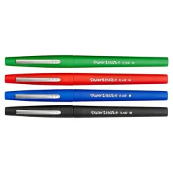 Paper Mate Flair Porous-Point Pens, Medium Point, 0.7 mm, Assorted Ink Colors, Pack Of 4 Pens