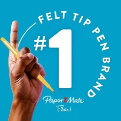 Paper Mate Flair Porous-Point Pens, Medium Point, 0.7 mm, Blue Barrel, Blue Ink, Pack Of 12