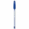 Paper Mate InkJoy 50ST Stick Ballpoint Pens, Medium Point, 1.0 mm, Clear Barrels, Blue Ink, Box of 60