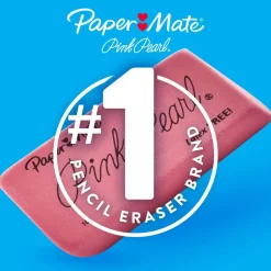 Paper Mate Pink Pearl Erasers, Medium, Box Of 24