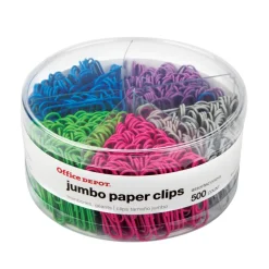Paper Clips, Pack Of 500, Jumbo, Assorted Colors