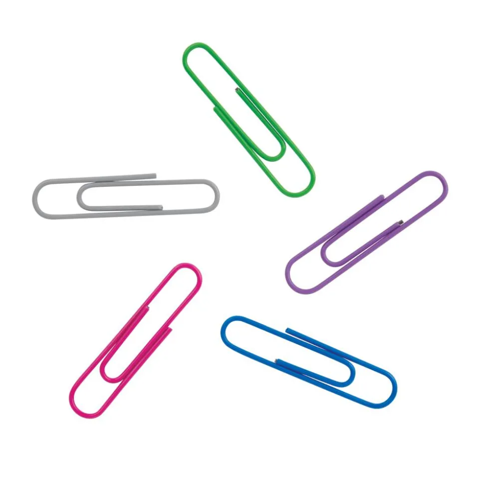 Paper Clips, Pack Of 500, Jumbo, Assorted Colors