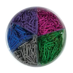 Paper Clips, Tub Of 1000, No. 1, Assorted Colors