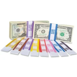 Pap-R Currency Straps, Brown, $5000, Pack Of 1,000