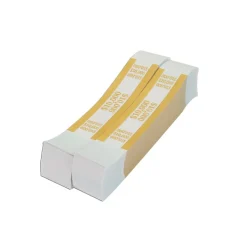 PAP-R Currency Straps, Mustard, $10,000, Pack Of 1,000