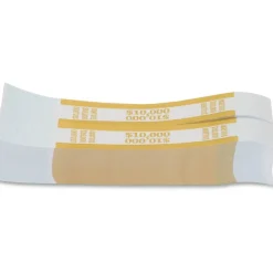 PAP-R Currency Straps, Mustard, $10,000, Pack Of 1,000